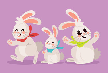 Obraz na płótnie Canvas icons of cute rabbit