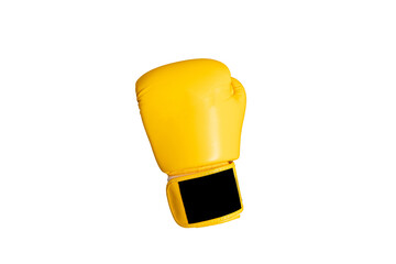 yellow boxing gloves isolated background.