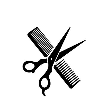 barber scissors and comb Haircut idea in beauty salon