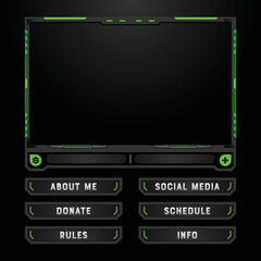 Stream Overlay Facecam and Panels for Streamer or Gamer to Live Streaming