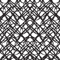 Fototapeta premium Black vector seamless wavy line pattern