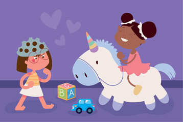 little girls playing