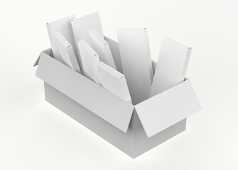 Box Within Boxes Mockup Isolated On White Background. 34d illuatration