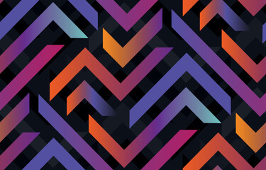 Seamless vivid color zigzag geometric pattern vector
