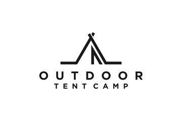 Campt tent logo design adventure roof house cabin village icon symbol