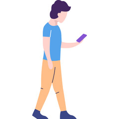 Man chatting by phone vector icon isolated