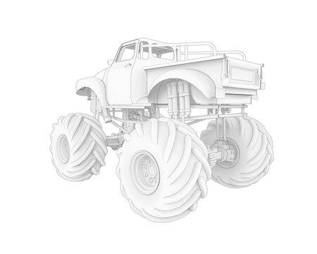 recommend clip art: mega truck in cartoon out line on bottom cool rear view