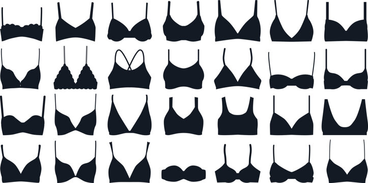 Different types of bras. stock vector. Illustration of background