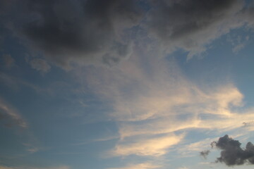 dark gray rainy clouds sky with city background