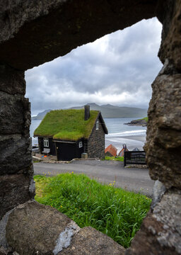 Stone house in coastal village