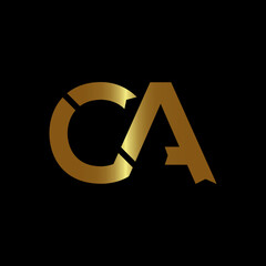 Initial Letter CA logo icon design template elements.