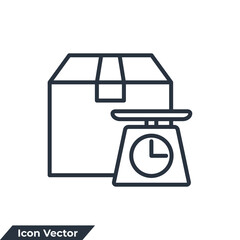 weighing icon logo vector illustration. weighing cargo packages symbol template for graphic and web design collection
