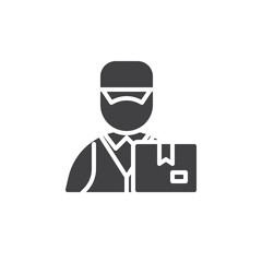 Delivery man vector icon