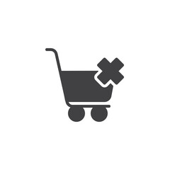 Remove shopping cart vector icon