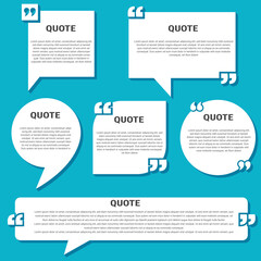 Creative quote template set quote speech box vector 