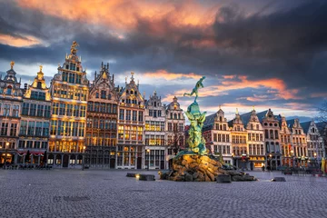 Fotobehang Grote Markt of Antwerp, Belgium © SeanPavonePhoto