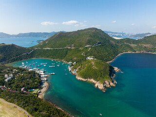 Fototapeta na wymiar Aerial view of Hong Kong Po Toi O in Sai Kung