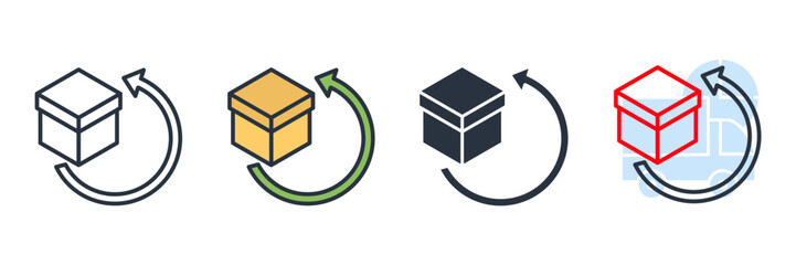 return icon logo vector illustration. Order Delivery and Reverse Logistics symbol template for graphic and web design collection