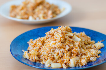 Homemade chinese fry rice on plate