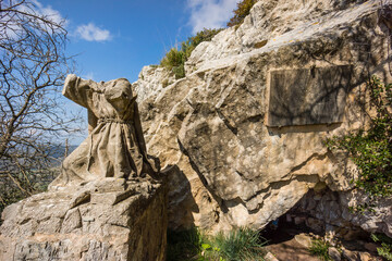 cueva del beato Ramon Llull, en el santuario de Cura, Algaida, Mallorca, balearic islands, spain, europe - obrazy, fototapety, plakaty