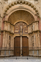 Obraz premium fachada principal, Catedral-Basílica de Santa María de Palma de Mallorca, iniciada en 1229, Palma, Mallorca, balearic islands, spain, europe
