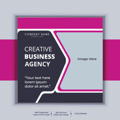 Professional business social media post square banner design. Modern layout vector template. Digital marketing agency banner design.
