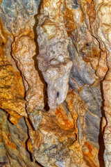Beautiful internal natural made decorations inside Stopica cave at Zlatibor, Serbia.