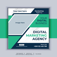 Professional business social media post square banner design. Modern layout vector template. Digital marketing agency banner design. 