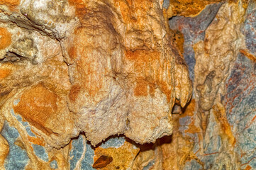 Beautiful internal natural made decorations inside Stopica cave at Zlatibor, Serbia.