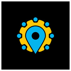 simple vector logo pin directions for the area and people around it