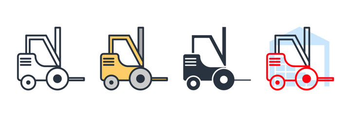 forklift icon logo vector illustration. forklift symbol template for graphic and web design collection
