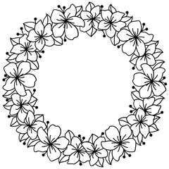 Floral round monogram svg, Flower wreath cutting file