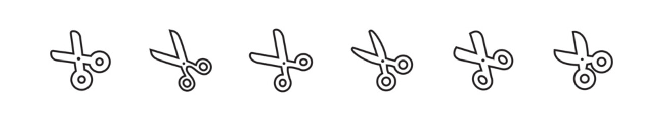Scissors icon set. Simple pictogram. Isolated.