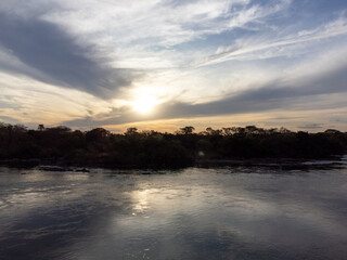 sunset over the river