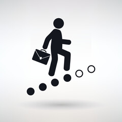 Career ladder icon isolated of flat style. Vector illustration.
