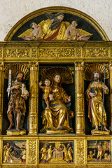retablo, siglo XVI, museo de la basílica de Santa Eufrasia, Porec, - Parenzo-, peninsula de...