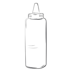 Mustard bottle vector stock illustration. Ketchup. Sauce. Isolated on a white background. Mayonnaise.
