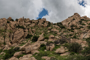 Scenic south east Arizona vista under dramatic monsoonal sky