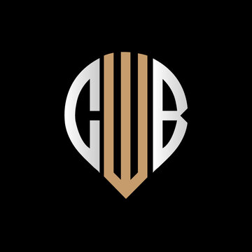 CWB logo monogram isolated on circle element design template, CWB letter logo design on black background. CWB creative initials letter logo concept. CWB letter design.
