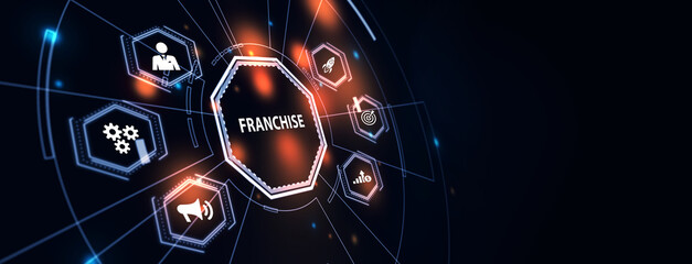 Franchise concept. Business, Technology, Internet and network concept. 3d illustration