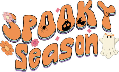 Retro Halloween Design. Spooky Season