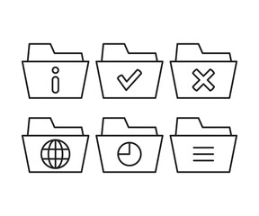 folder and user interface icons set vector illustration