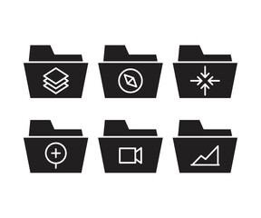 folder and user interface icons set vector illustration