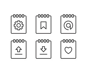 notepad and user interface icons set