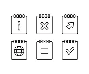 notepad and user interface icons set