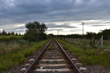 Fototapeta na wymiar railway line in the countryside