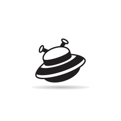 unidentified flying object icon on white background