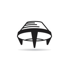 unidentified flying object icon on white background
