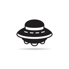 flying saucer icon on white background