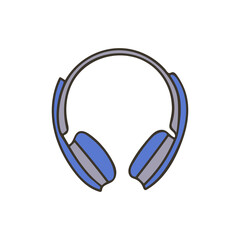 Headphones colorful icon in vector. Headphones colorful doodle illustration in vector.